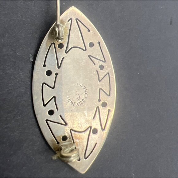 Vintage Sterling Brooch Pin Dannys Mexico Abalone Shell Southwest Geometric - Picture 2 of 8